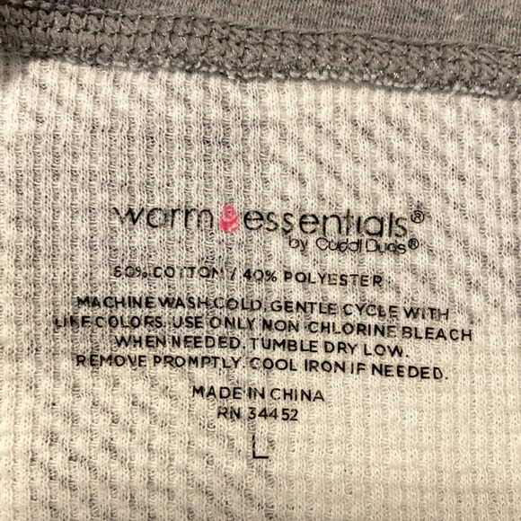 Warm Essentials by Cuddl Duds gray & white Buffalo check thermal set M/L - Picture 11 of 15